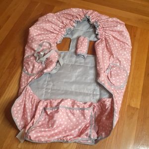 Suessie Polka Dot Pink and Gray Baby Shopping Cart/High Chair Cover